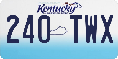 KY license plate 240TWX