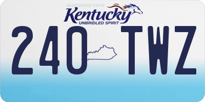 KY license plate 240TWZ