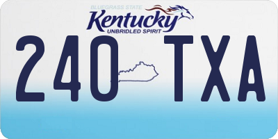 KY license plate 240TXA