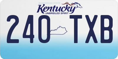 KY license plate 240TXB