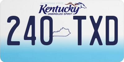 KY license plate 240TXD