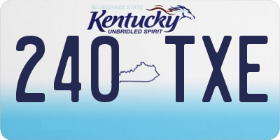 KY license plate 240TXE