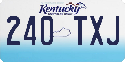 KY license plate 240TXJ