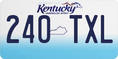 KY license plate 240TXL