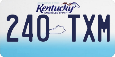 KY license plate 240TXM