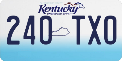 KY license plate 240TXO