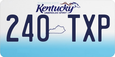 KY license plate 240TXP
