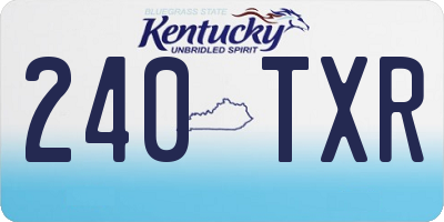 KY license plate 240TXR
