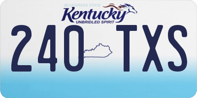 KY license plate 240TXS
