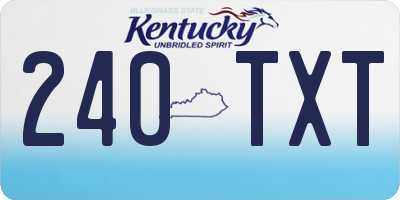 KY license plate 240TXT