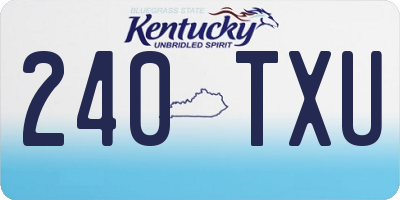 KY license plate 240TXU