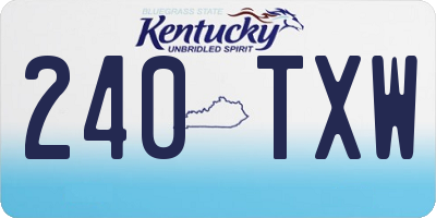 KY license plate 240TXW
