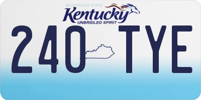 KY license plate 240TYE
