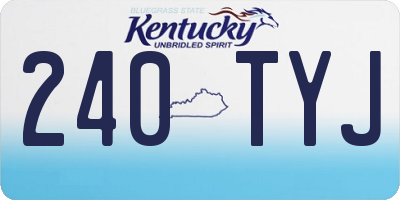 KY license plate 240TYJ