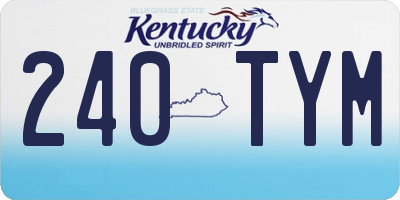 KY license plate 240TYM