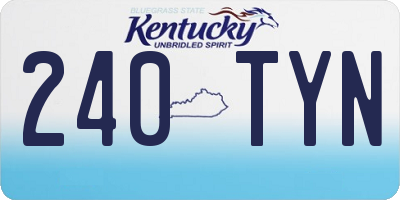 KY license plate 240TYN