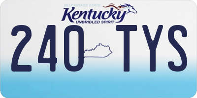 KY license plate 240TYS