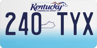 KY license plate 240TYX
