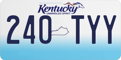 KY license plate 240TYY