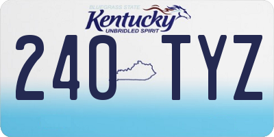 KY license plate 240TYZ