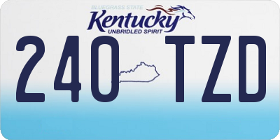 KY license plate 240TZD