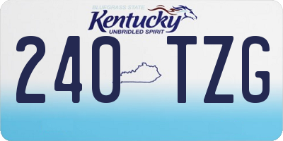 KY license plate 240TZG