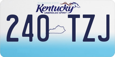 KY license plate 240TZJ