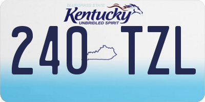 KY license plate 240TZL