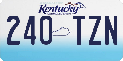KY license plate 240TZN