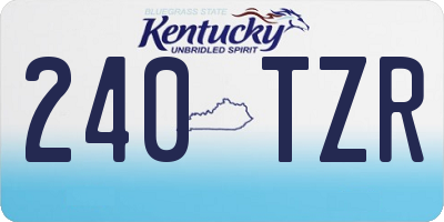 KY license plate 240TZR