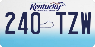 KY license plate 240TZW