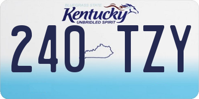 KY license plate 240TZY