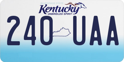 KY license plate 240UAA