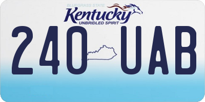 KY license plate 240UAB