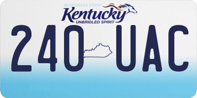 KY license plate 240UAC