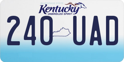 KY license plate 240UAD