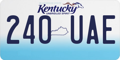 KY license plate 240UAE