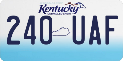 KY license plate 240UAF