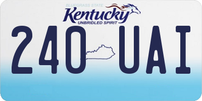 KY license plate 240UAI