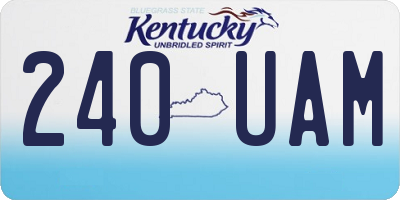 KY license plate 240UAM