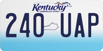 KY license plate 240UAP