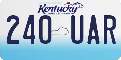 KY license plate 240UAR