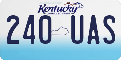 KY license plate 240UAS