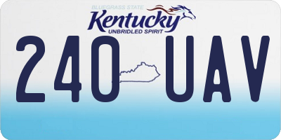 KY license plate 240UAV