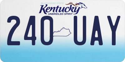 KY license plate 240UAY