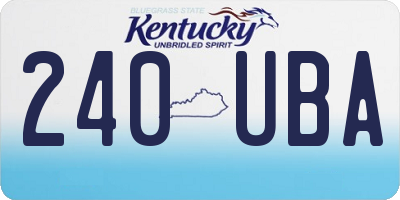 KY license plate 240UBA