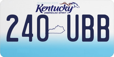 KY license plate 240UBB