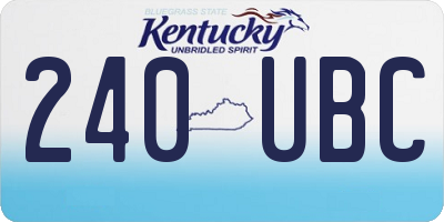 KY license plate 240UBC