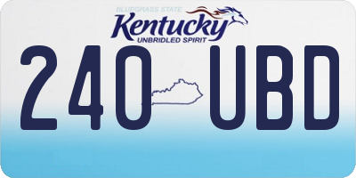 KY license plate 240UBD