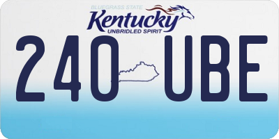 KY license plate 240UBE